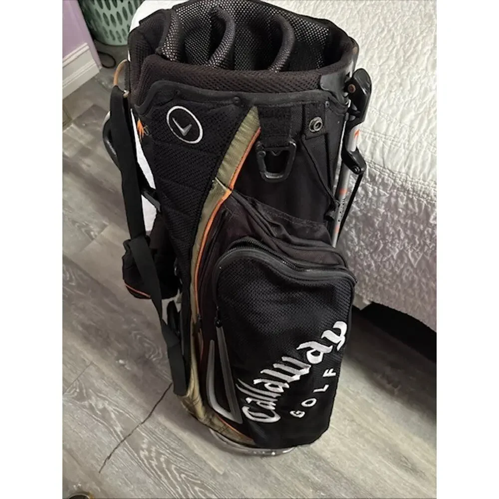 Callaway Golf Stand Bag Black Grey Orange 8 Pocket Dual Strap Stand Legs Tested*